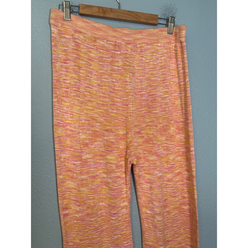 NWT Callahan Knitwear Space Dye Flare Pants Pink Orange Size XL Lounge - Picture 7 of 9